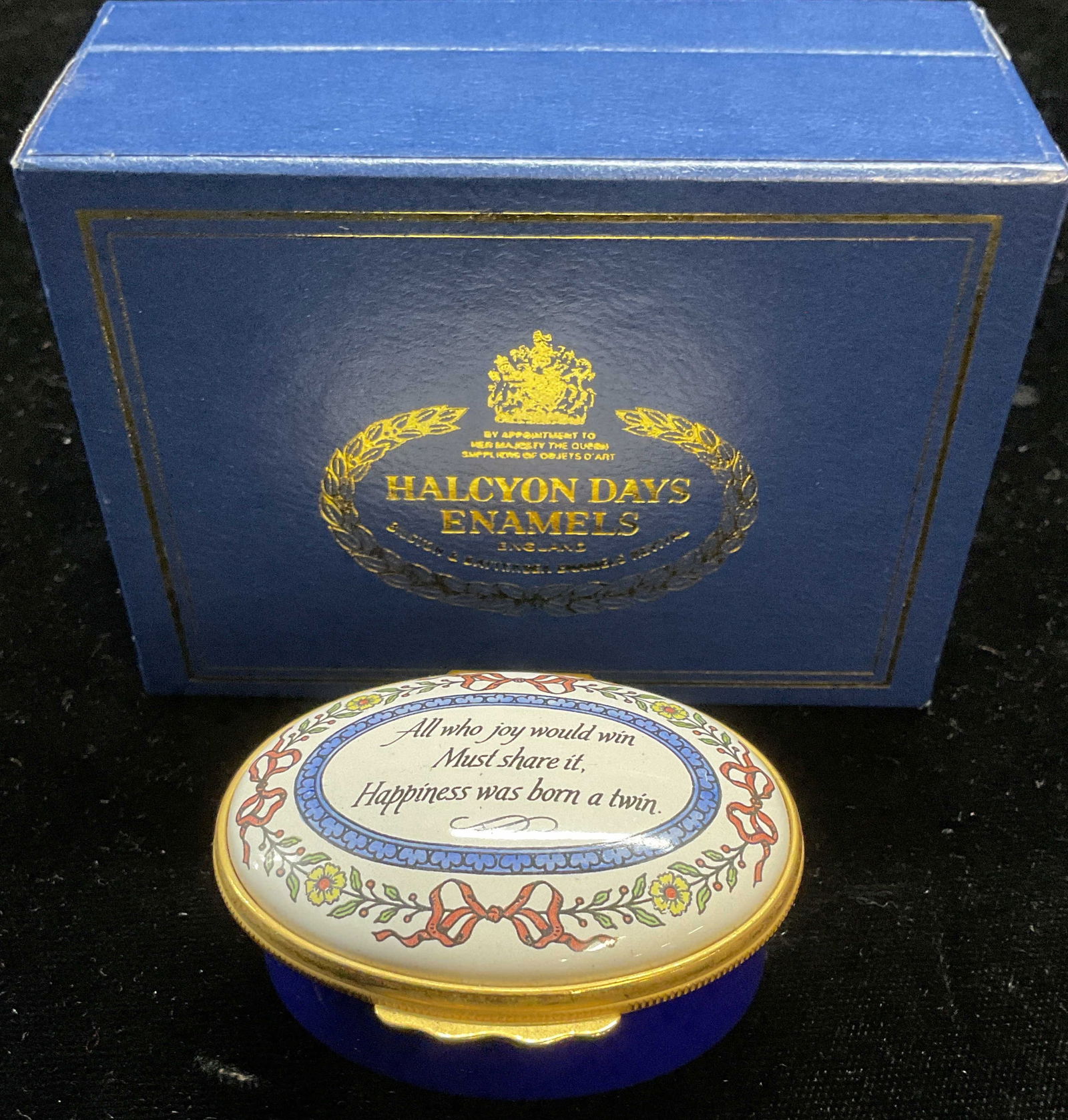 Vtg Halcyon Days Lord Byron Enamel Trinket Box Eng (1 of 7)