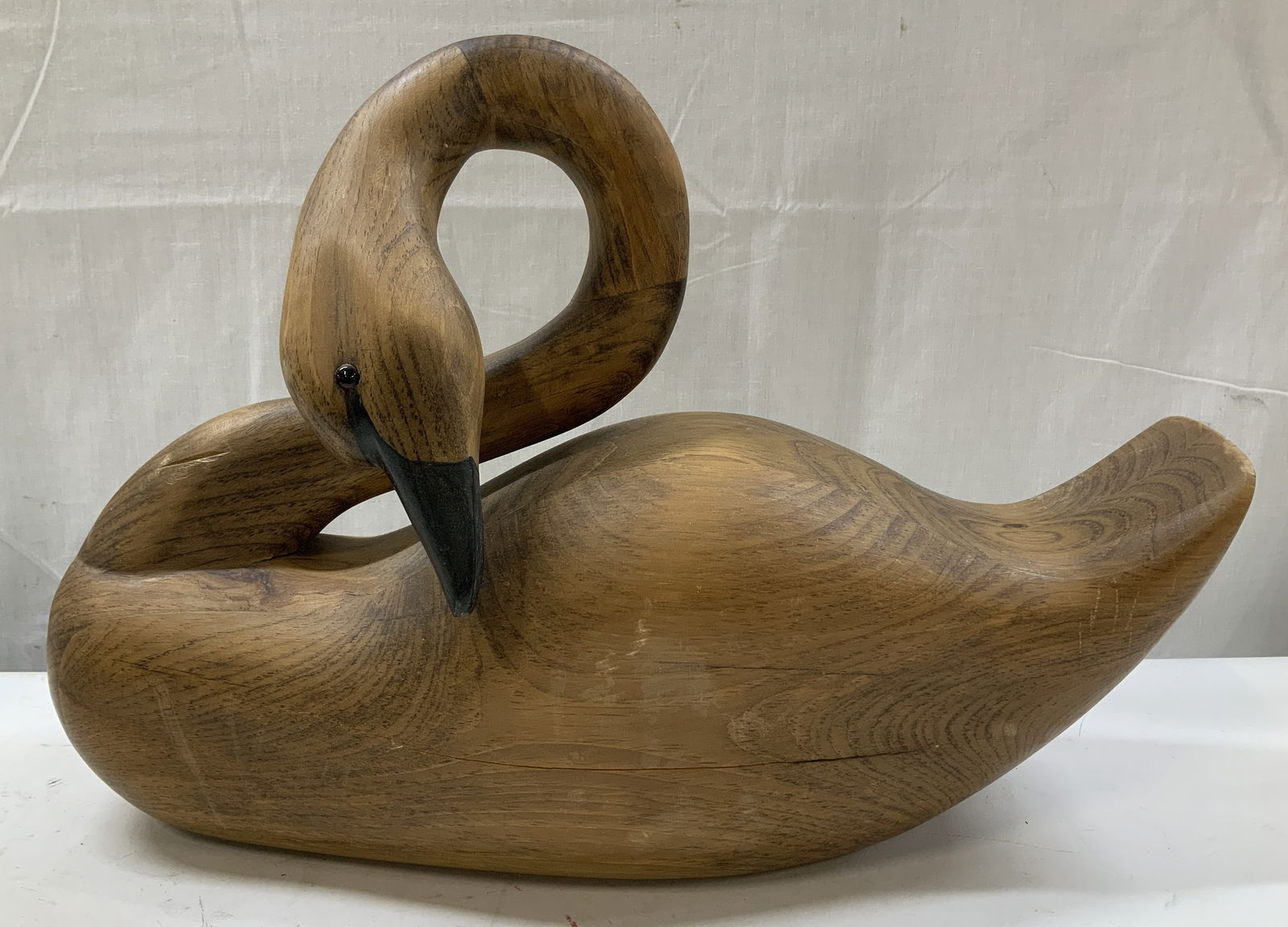 Lynda C. Bryan Sgn Wood Wildlife Carved Swan Sculp (1 of 6)