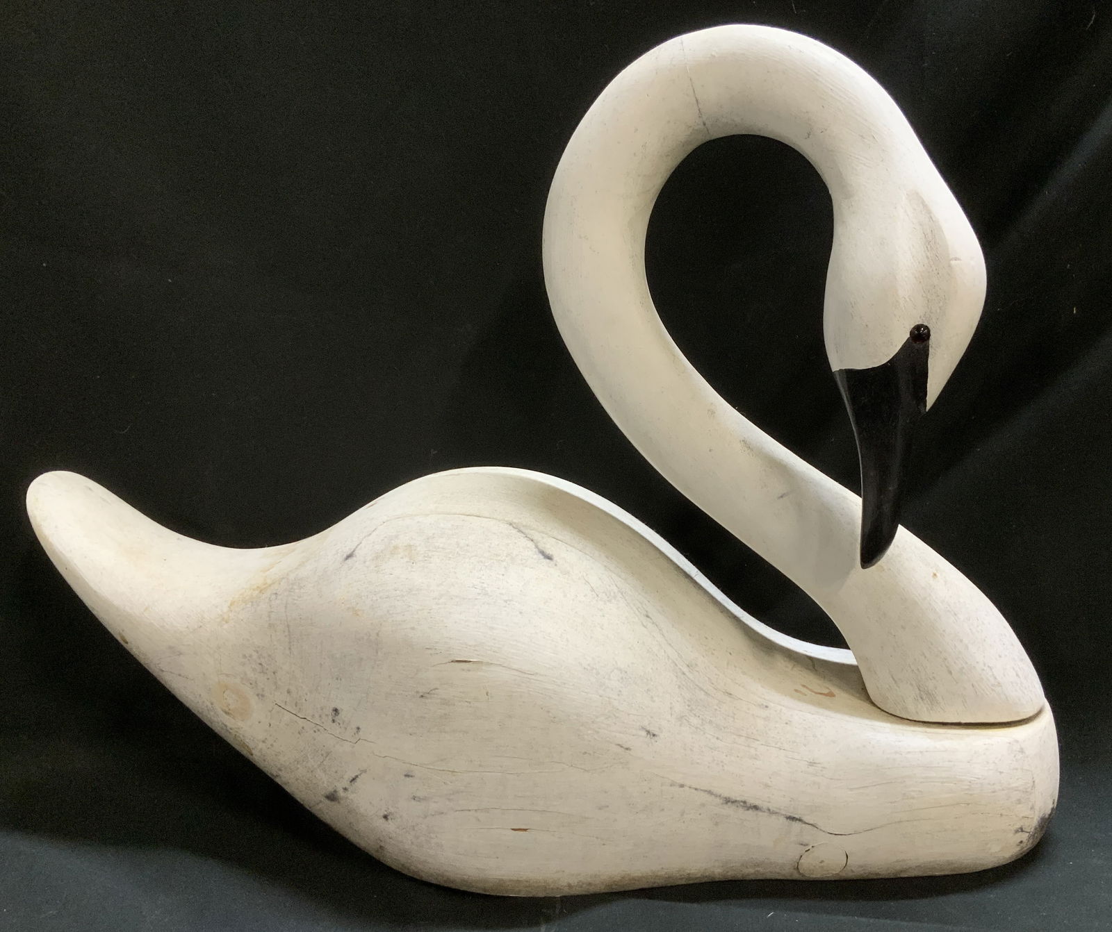 Hand Carved Wooden White Swan Sculpture (1 of 6)