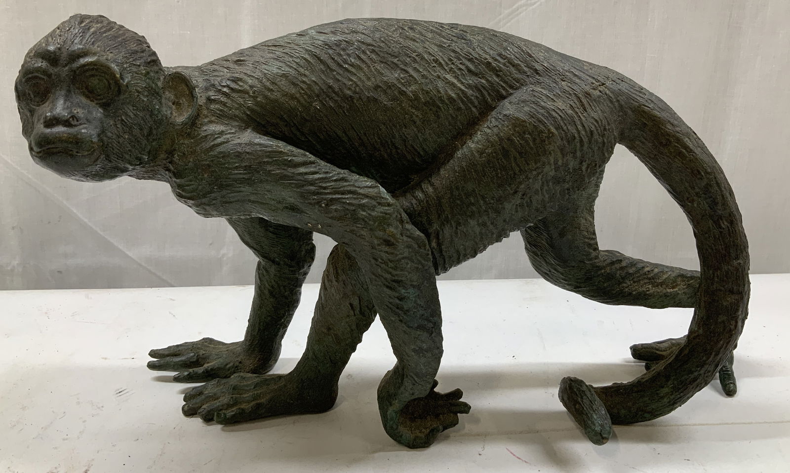 Vntg Bronze Crouched Monkey Sculpture (1 of 6)