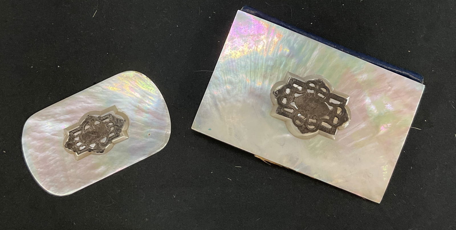 Mother Of Pearl Silver Toned Card Case W Accessory (1 of 10)