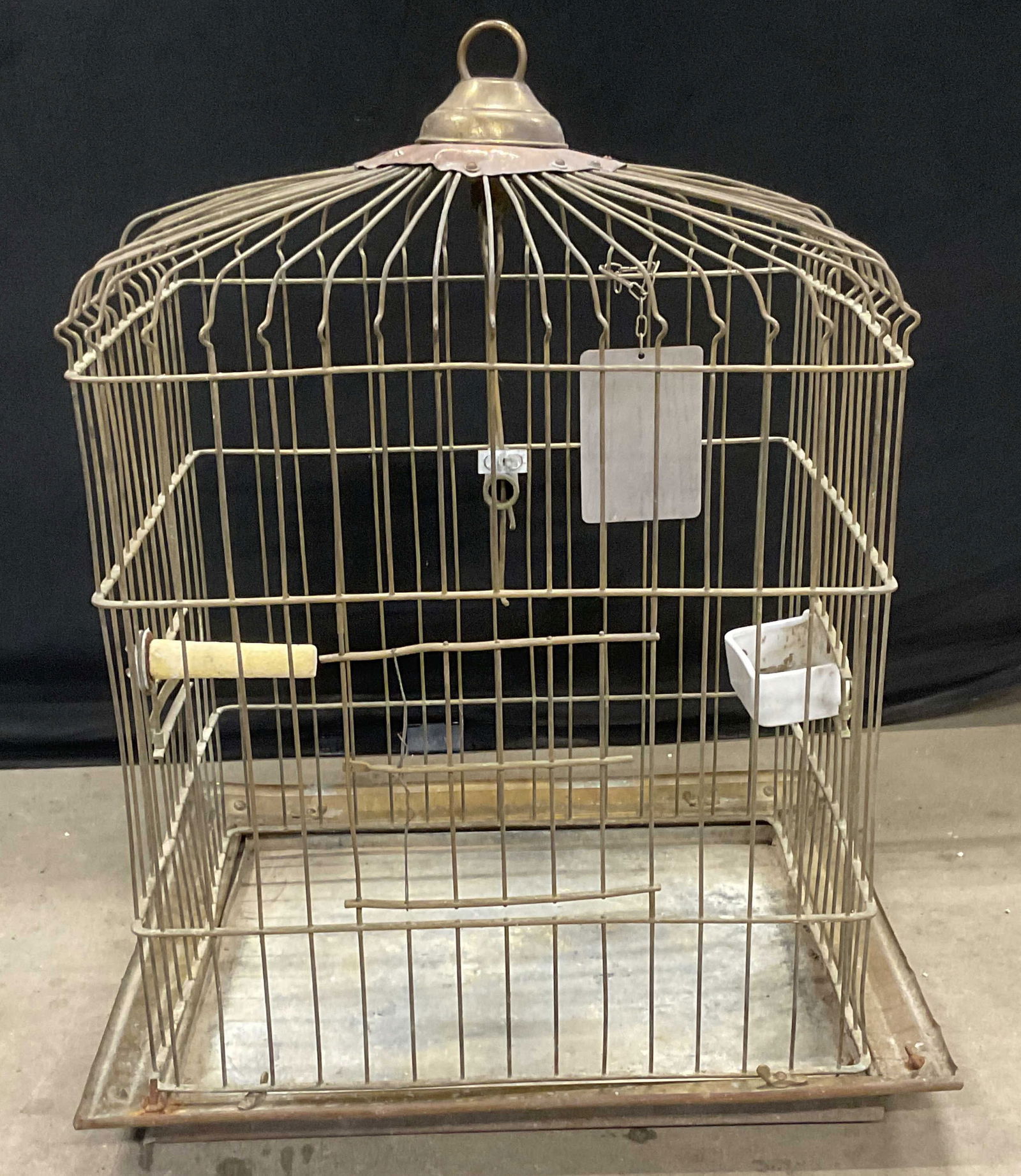 Vintage Brass & Copper Wire Birdcage 23in (1 of 7)