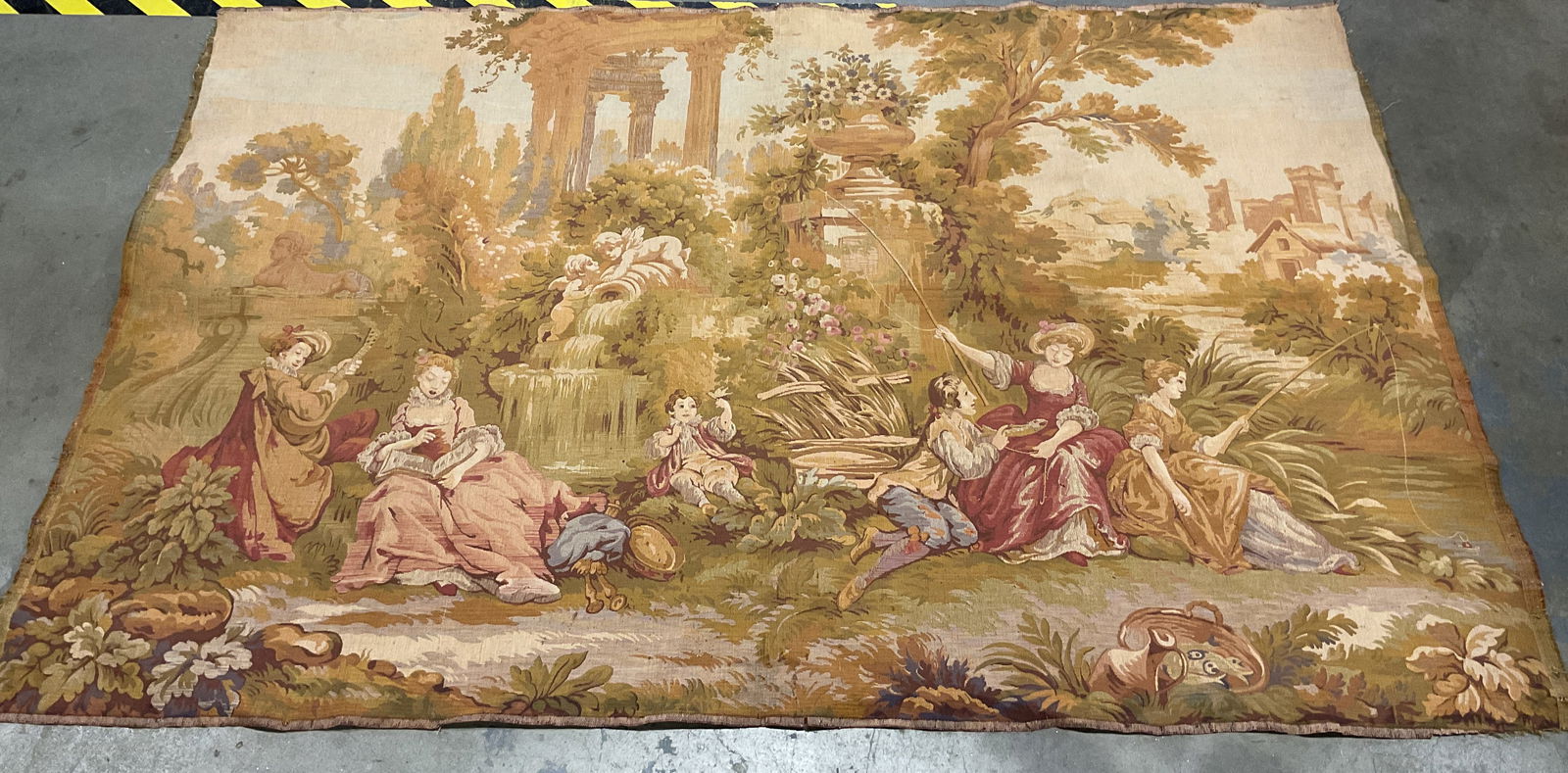Large Woven Pastoral Scene Tapestry 54in (1 of 7)
