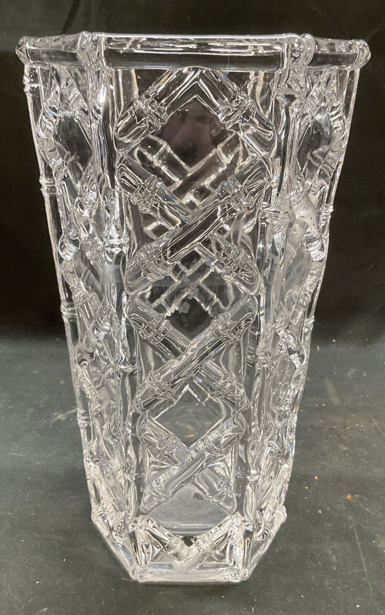 Tiffany & Co Crystal Bamboo Hexagon Vase (1 of 6)