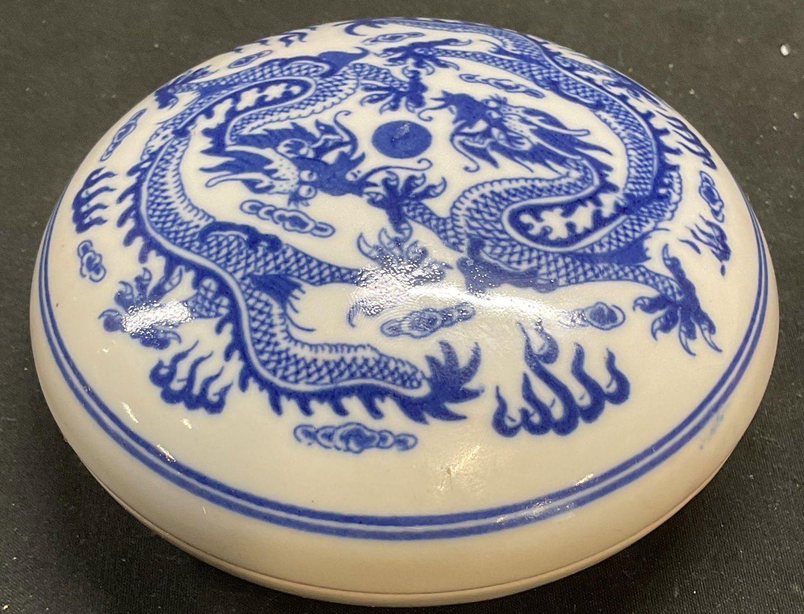 Signed Chinese Porcelain Dragon Past Box Ink Pot (1 of 6)
