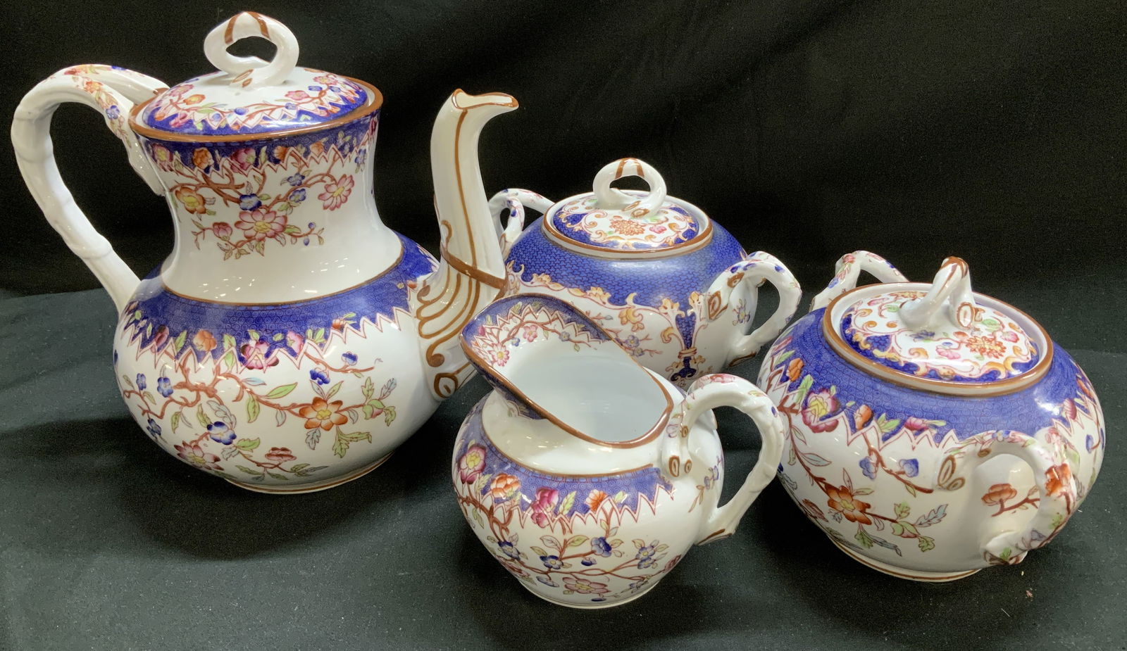 Set 4 Sarraguemines Hand-Painted Coffee Set FRANCE (1 of 9)