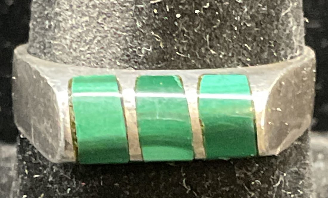 Vintage Sterling Silver Malachite Ring (1 of 6)
