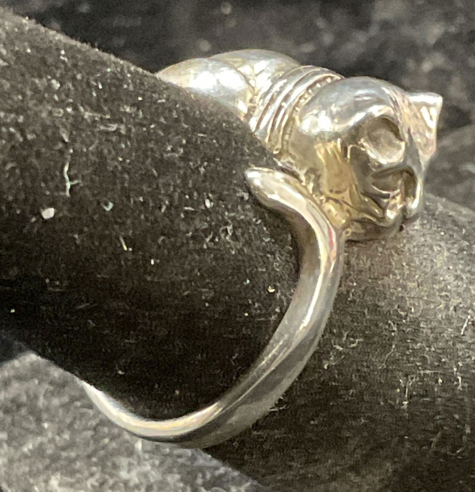 Vintage Sterling Silver Cat Ring, Mexico (1 of 7)