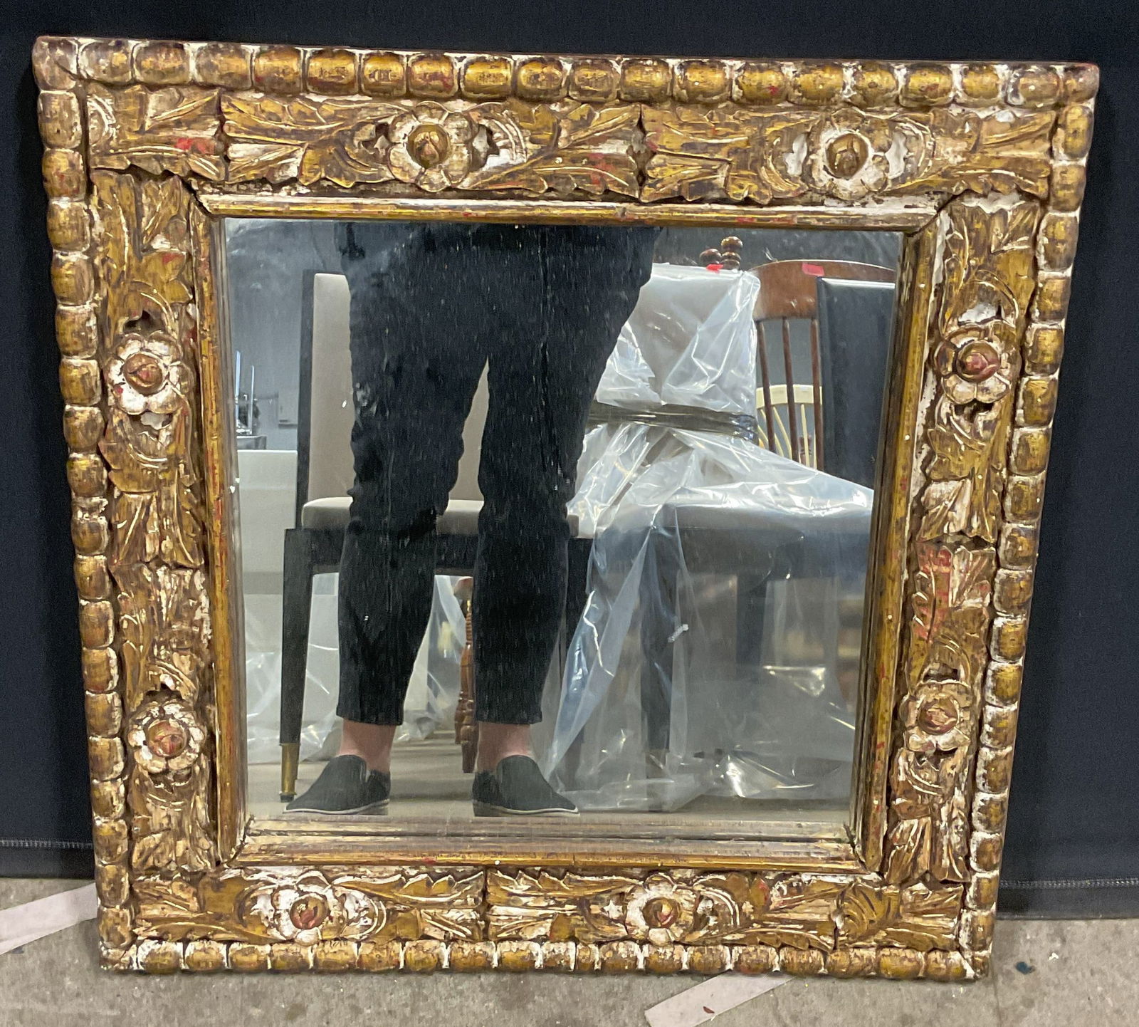 Vintage Gilt Wood Floral Wall Mirror 2ft (1 of 6)