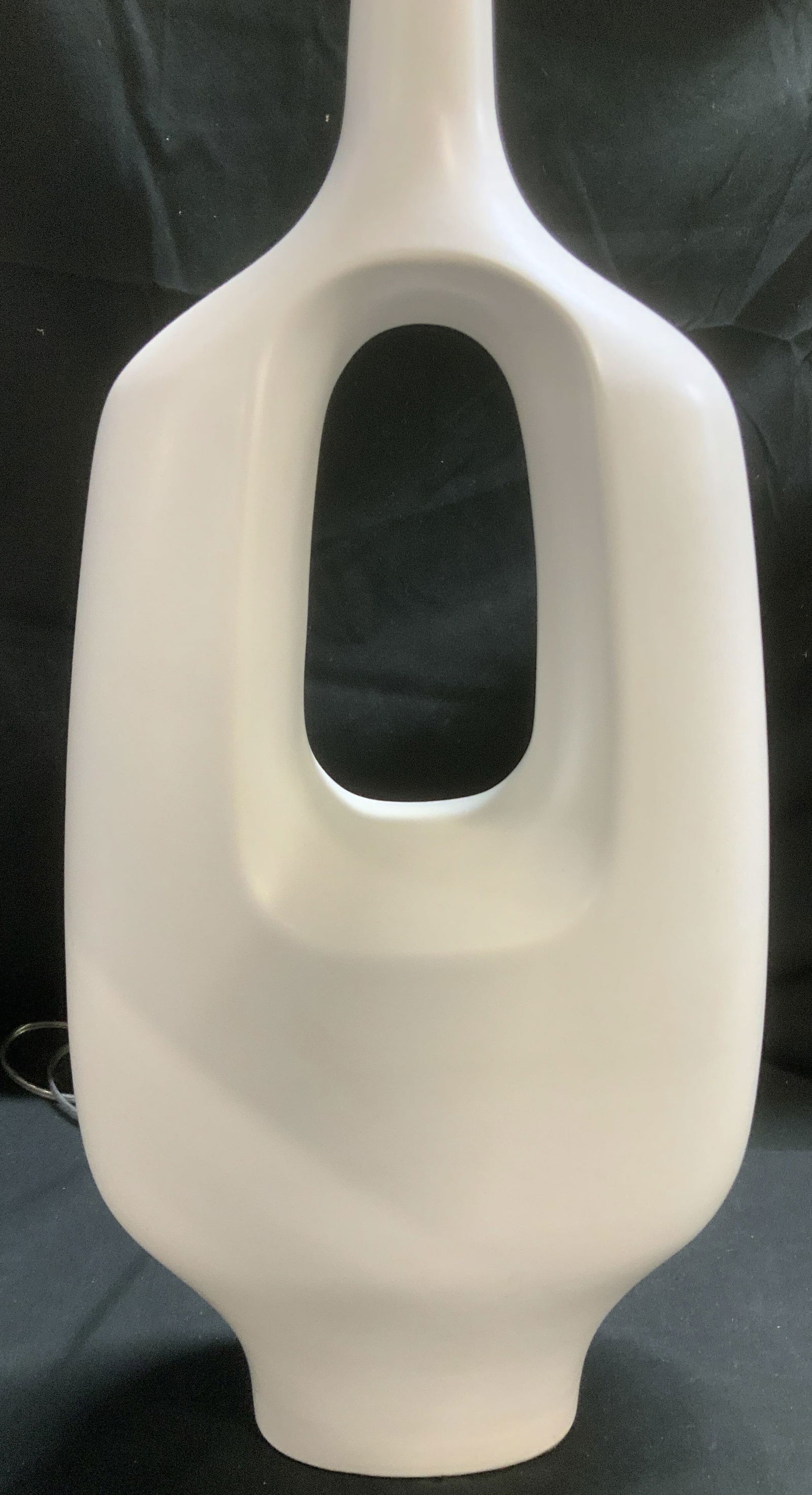 MCM Jean Austruy Style White Ceramic Table Lamp (1 of 6)