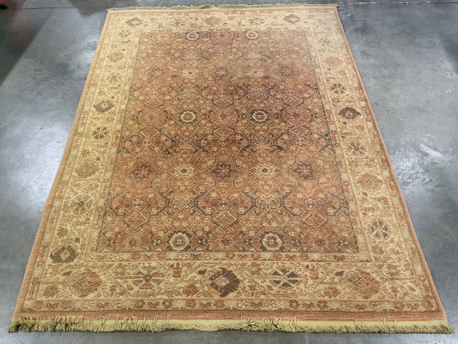 Orange Ornate Floral Area Rug 90in (1 of 6)