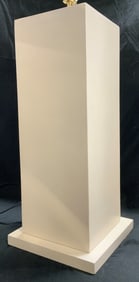 MCM Rectangular Column Matte Ivory Table Lamp