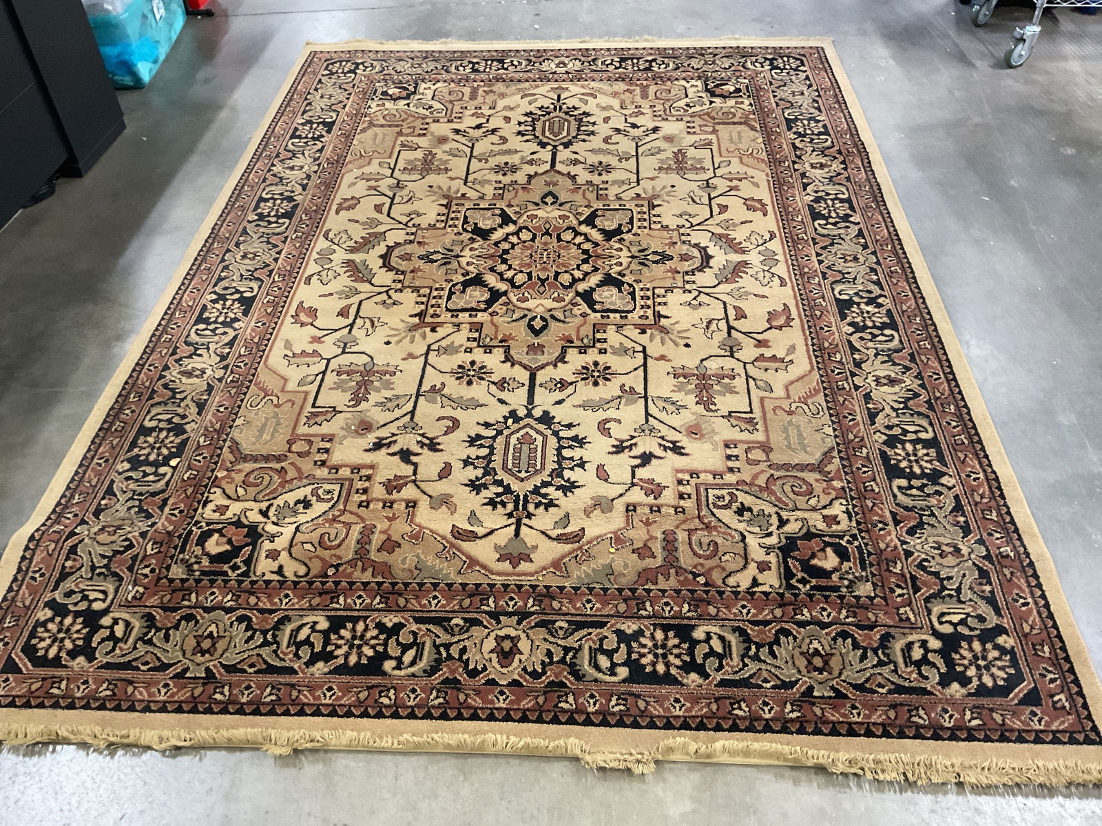 Red Beige Ornate Medallion Floral Wool Rug 128in (1 of 6)