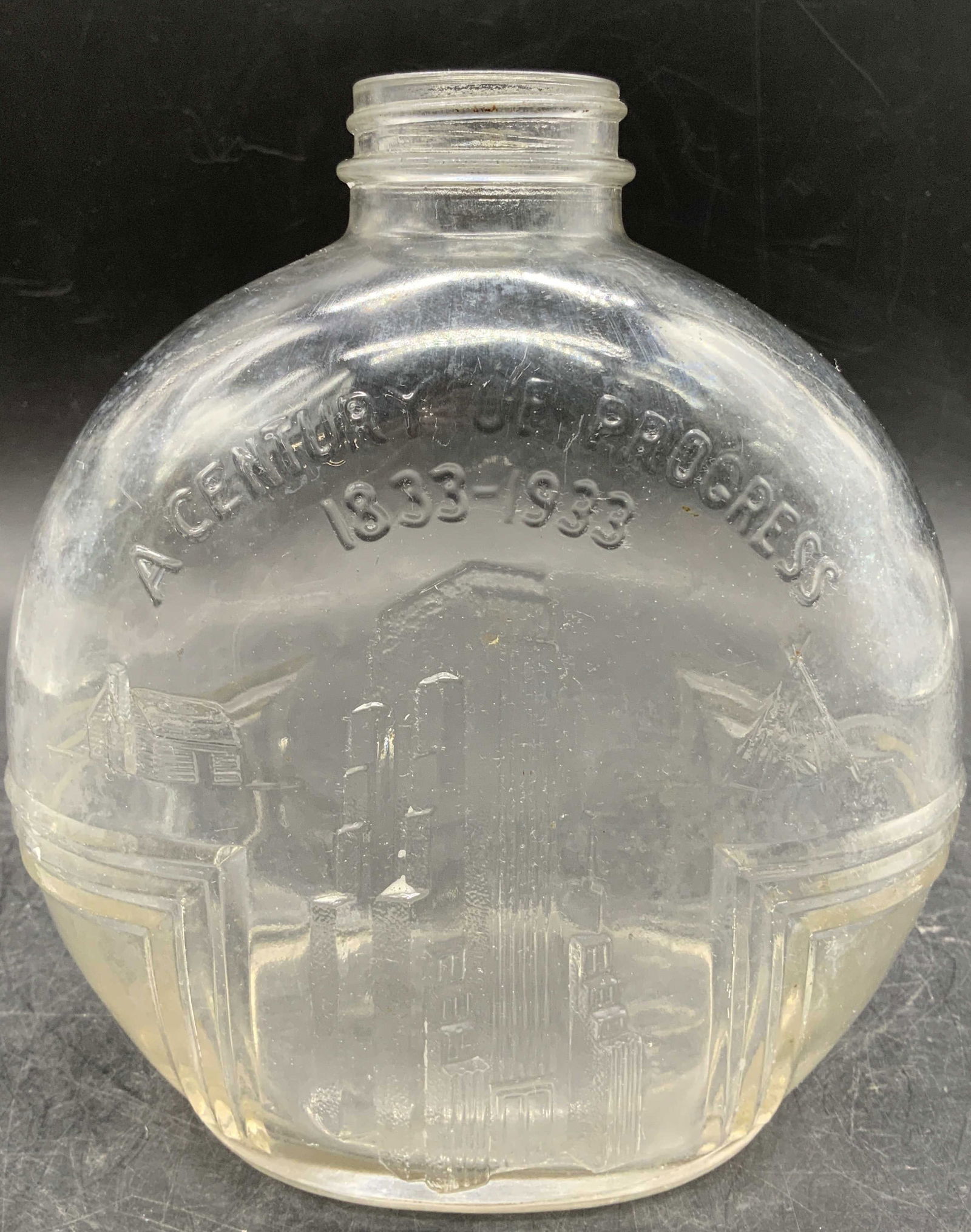 1933 Chicago Worlds Fair Glass Souvenir Bottle (1 of 6)