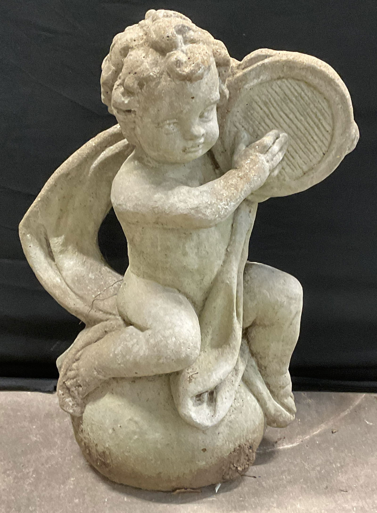 Concrete Stone Cherub Garden Statue (1 of 6)