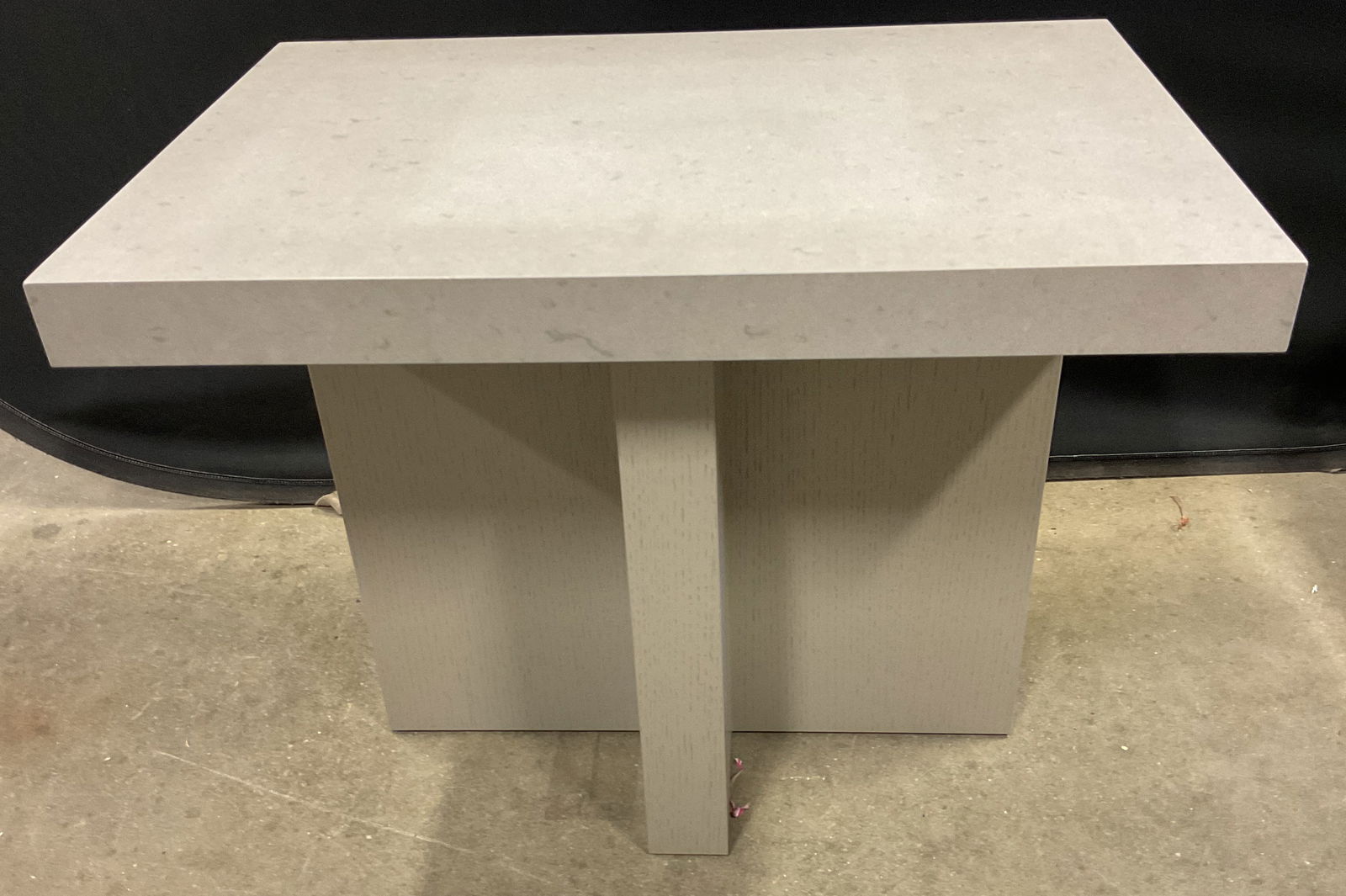 Grey Wood Stone Modern Side Accent Table (1 of 6)