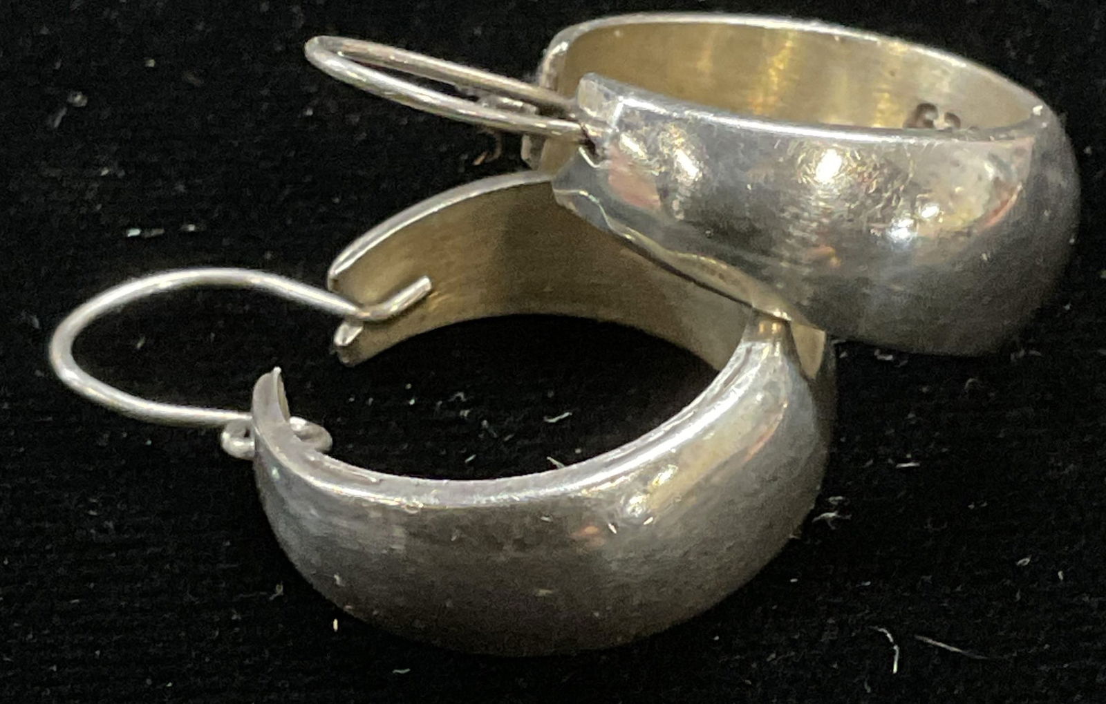 Vtg Sterling Silver Hoop Earrings, Mexico (1 of 6)