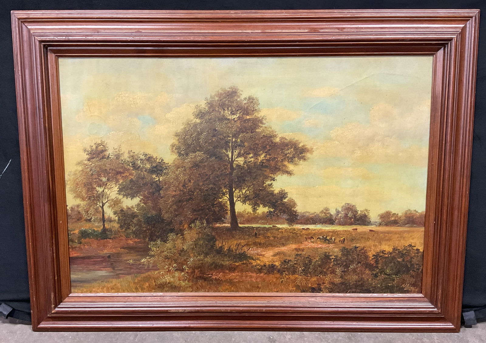 Signed Max Gestel Landscape Oil Painting 44in (1 of 6)