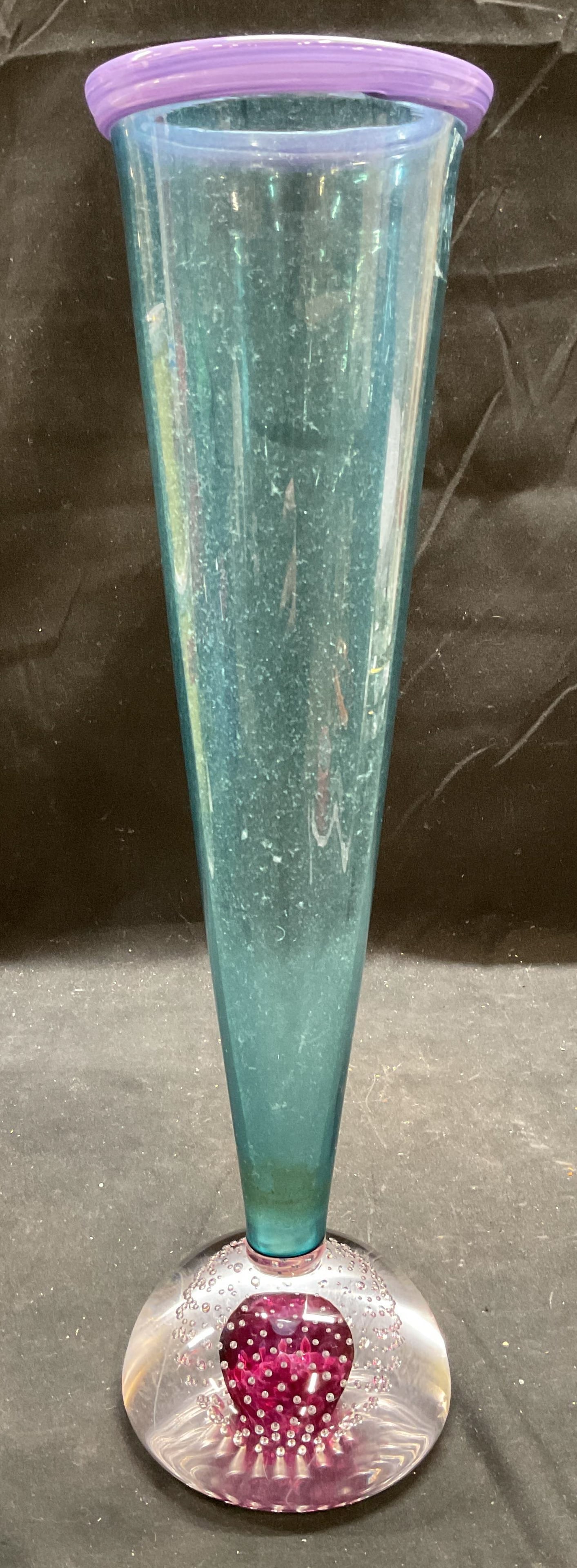 Young & Constantin Blue Ruby Art Glass Vase (1 of 7)