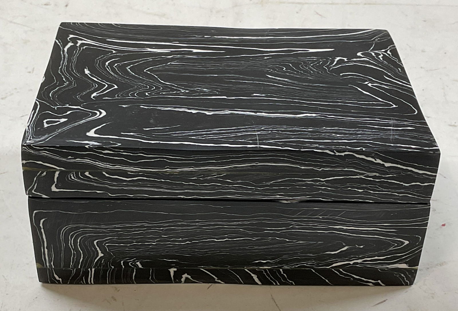 Black & White Marbled Stone Jewelry Box (1 of 6)