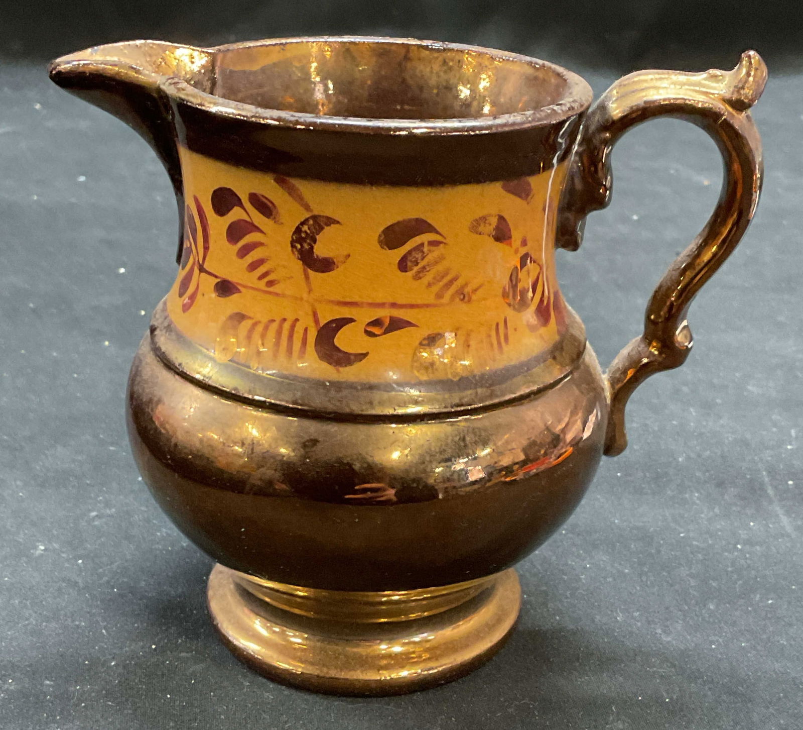 Antq English Victorian Copper Lusterware Pitcher (1 of 6)