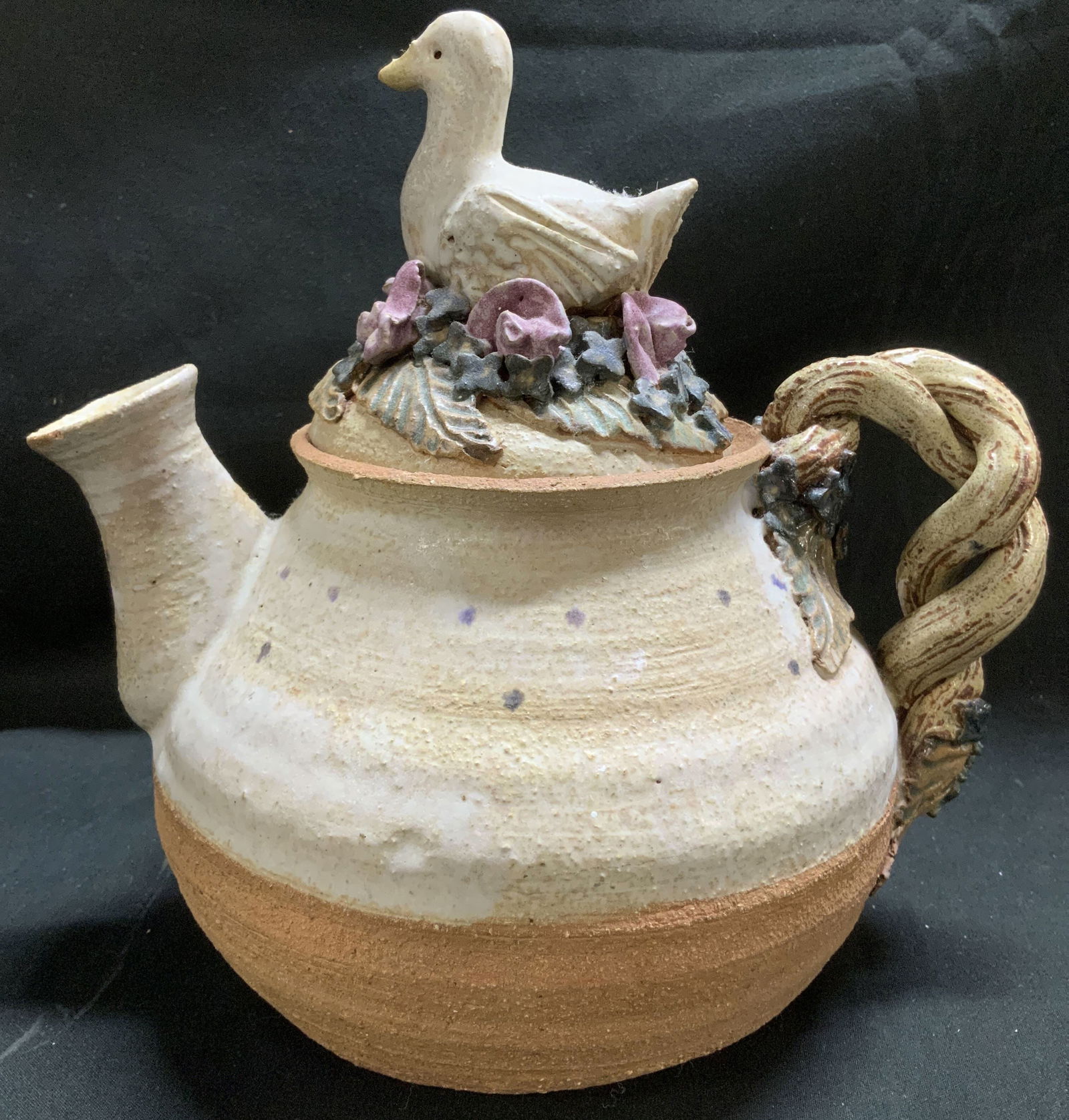 Sgnd Handcrafted Folk Duck Ceramic Teapot (1 of 7)
