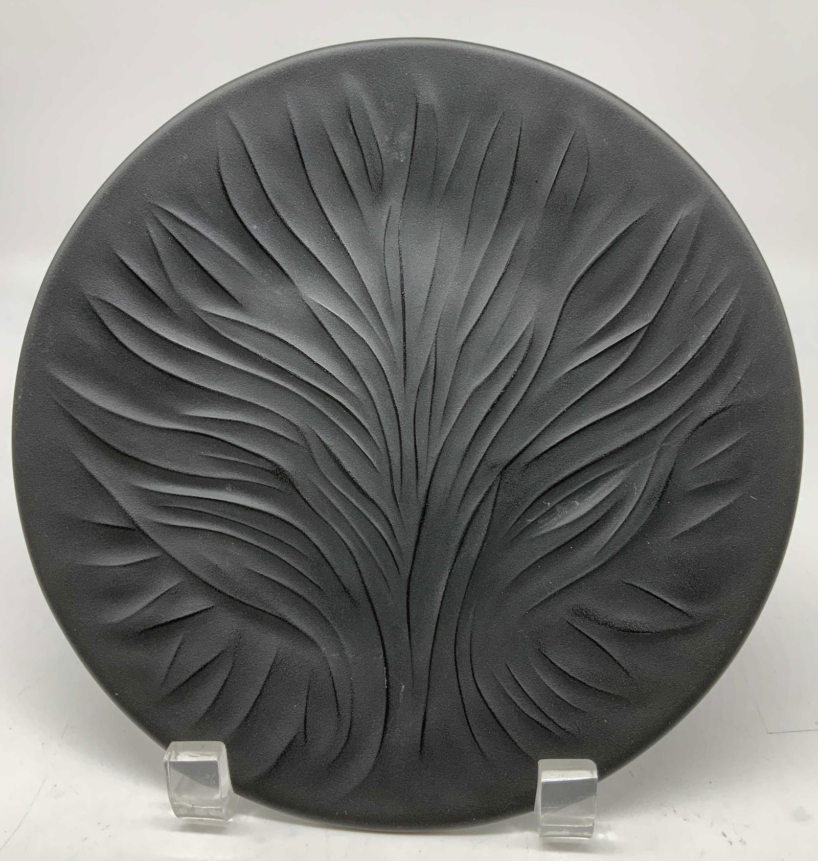 Lalique Tree of Life Black Crystal Plate FRANCE (1 of 6)