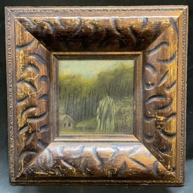Antq Framed Signed Hall Landscape Oil Painting