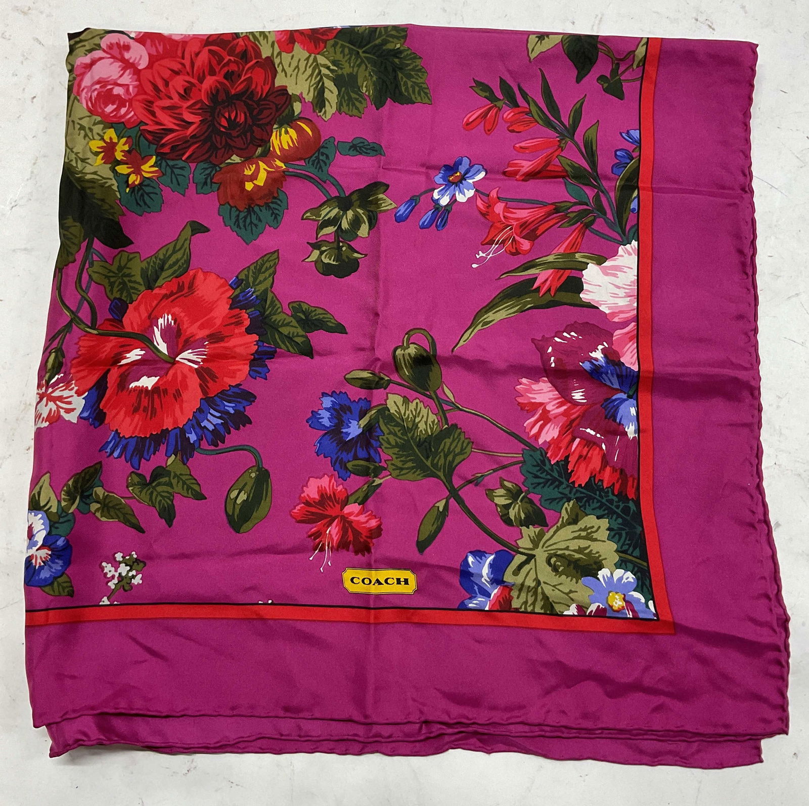 Vintage Coach Purple Floral Silk Scarf (1 of 6)