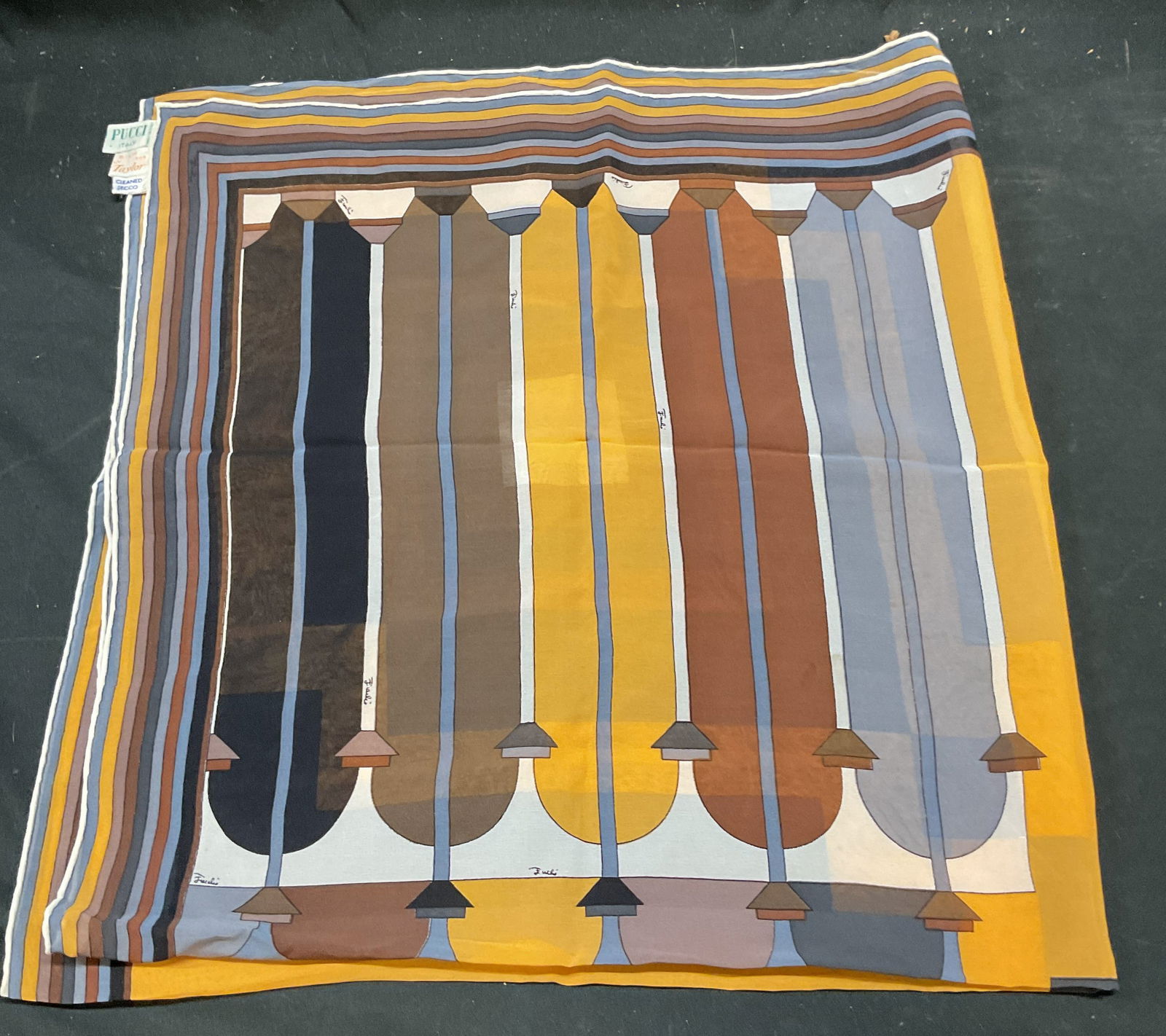 Vintage Emilio Pucci Silk Geometric Scarf, Italy (1 of 7)