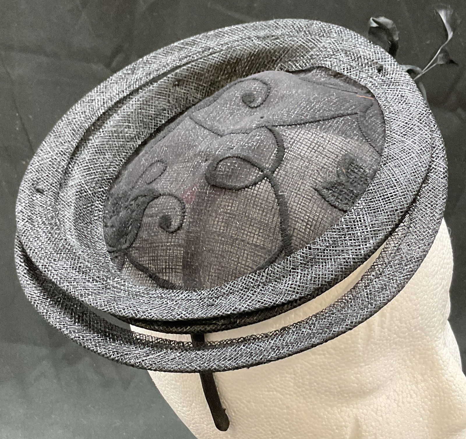 Swan Hat Black Feathered Fascinator USA (1 of 12)