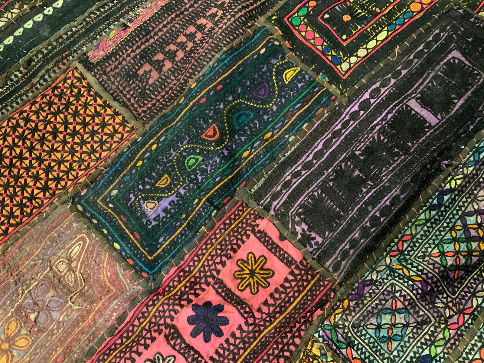 Antique Hand Made Embroidered Tapestry Quilt (1 of 9)