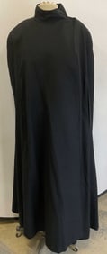 Vintage Black Cut Out Cape 47in Long