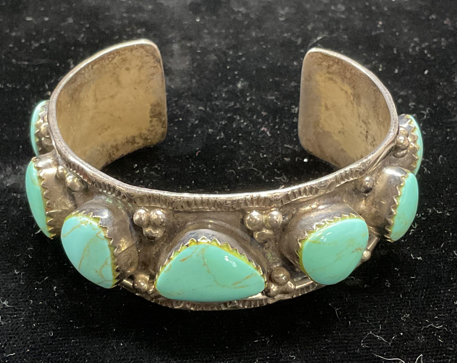 Vintage Sterling Silver Turquoise Cuff Bracelet (1 of 6)