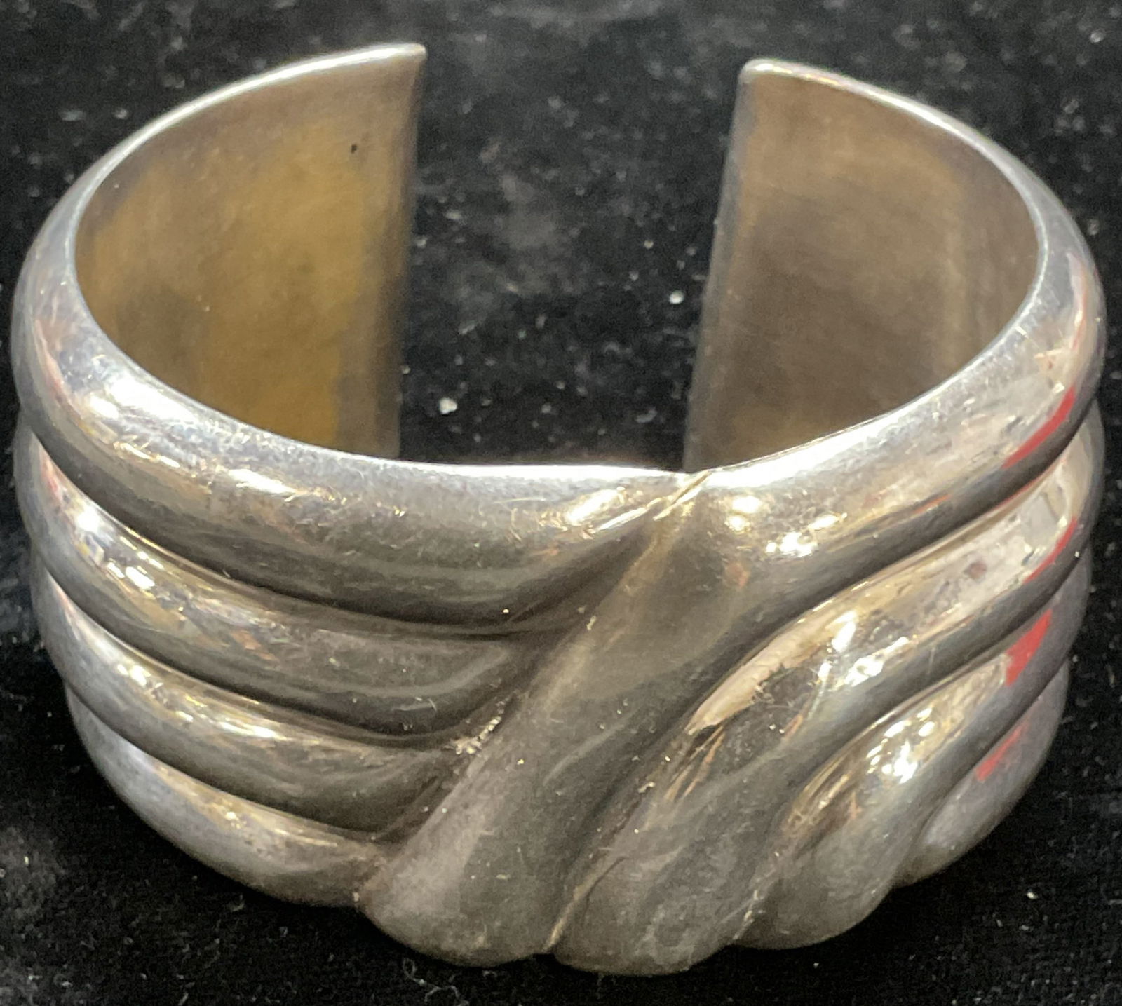 Signed Sterling Silver Cuff Bracelet 2.73 Ozt (1 of 6)