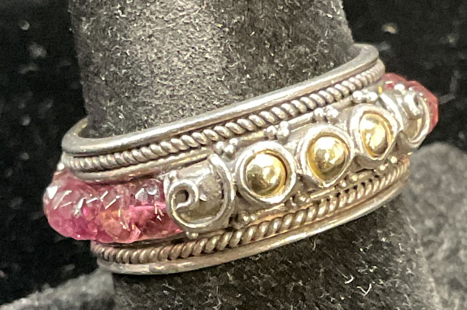 Vtg Suarti Sterling Silver 18k Gold Garnet Ring (1 of 6)