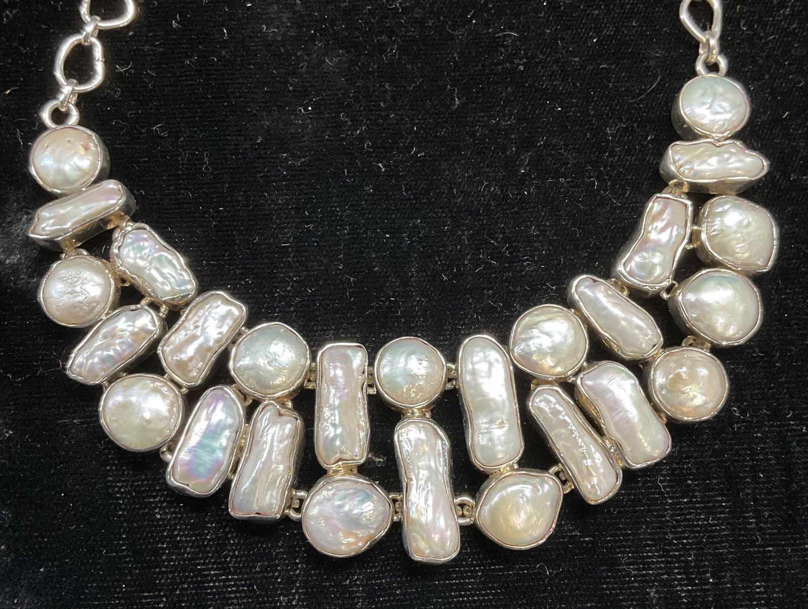 Signed Sterling Silver Baroque Pearl Necklace (1 of 6)