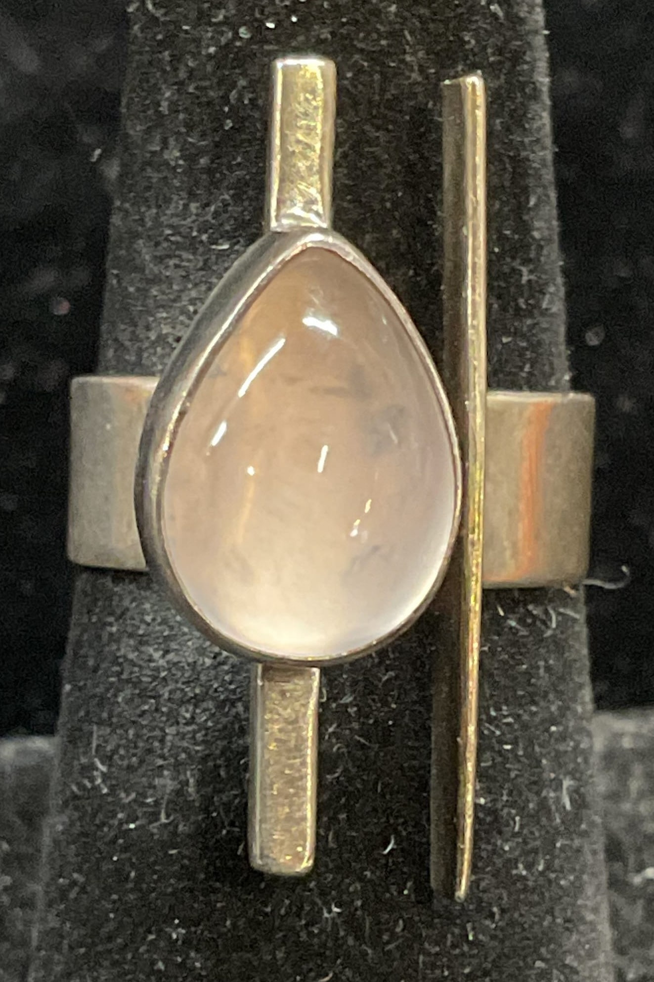 Vtg Sterling Silver Semiprecious Teardrop Ring (1 of 6)