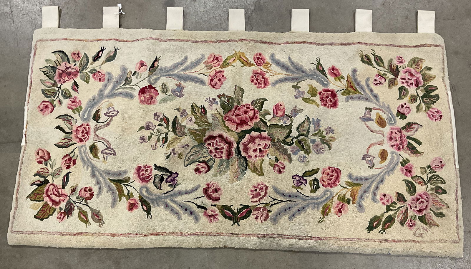 Vintage Signed Floral Handmade Wool Tapestry (1 of 6)