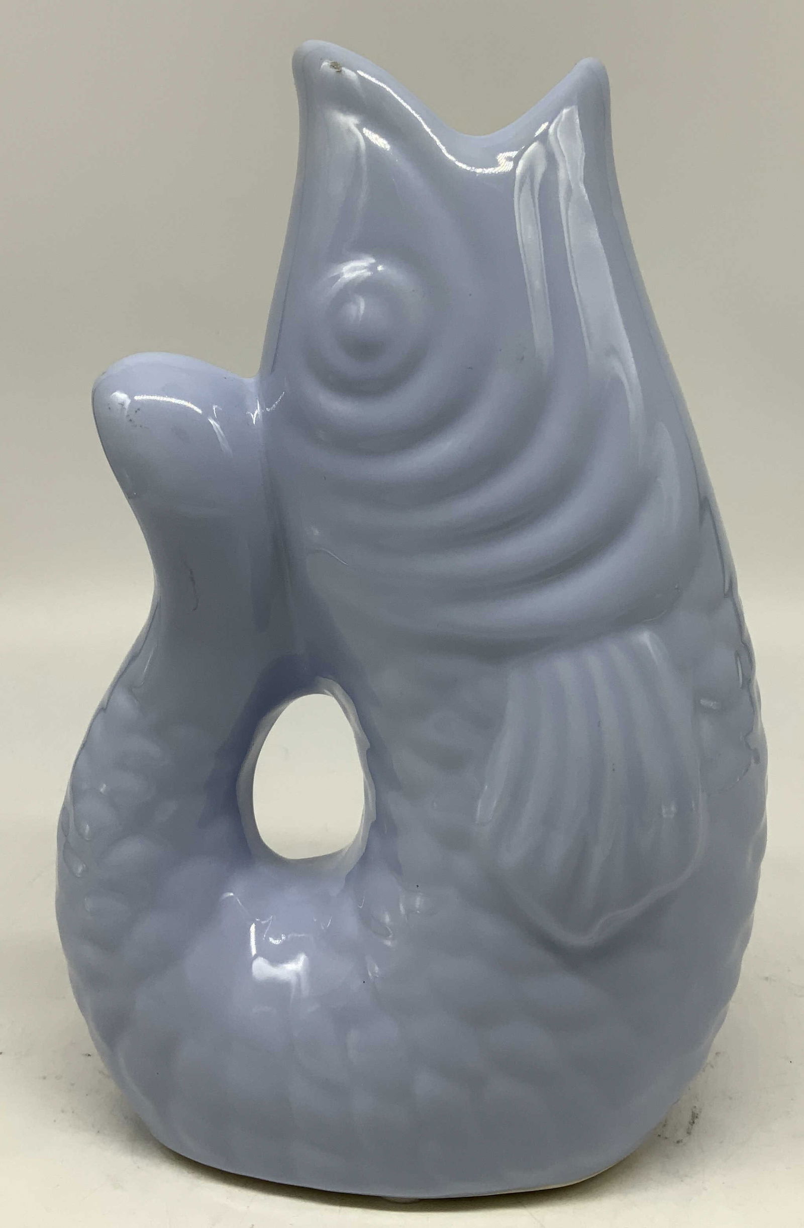 Hand Painted Blue Ceramic Gurgle Fish Vase (1 of 6)