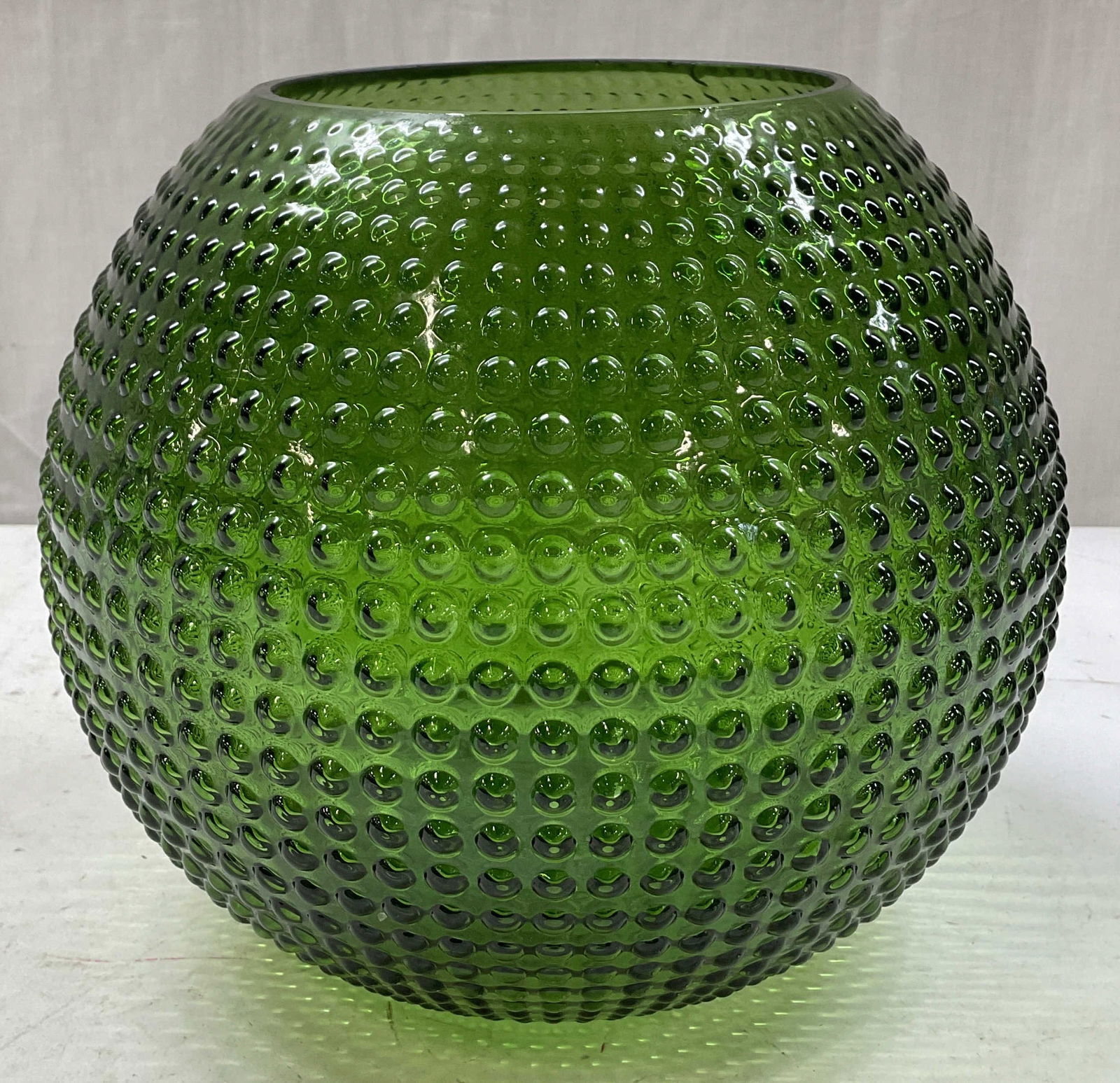 Hand Blown Green Hobnail Globe Vase (1 of 6)