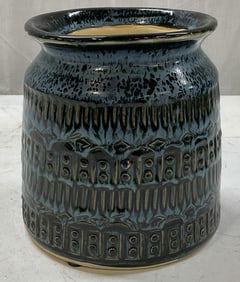 Vintage Blue Ceramic Planter