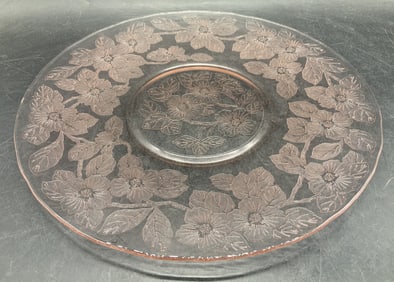 Macbeth-Evans Dogwood Pink Depress Glass Platter