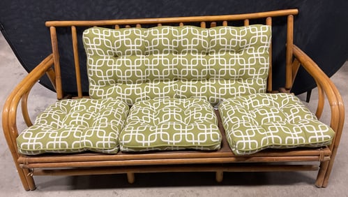 Bentwood Sofa with Green Cushions