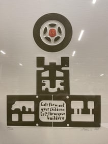 Signed Blum Talmud Judaica Embossed Print 1969