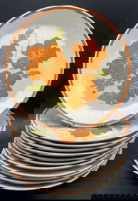 Set 12 TEMPER WARE LENOX USA Fire Flower Plates