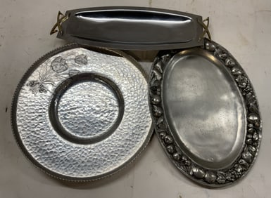 Grp Lot 3 Europe Pewter+ Serving Platters Italy