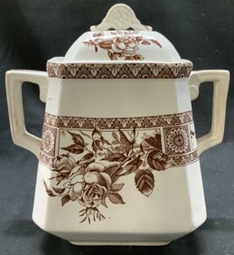 Antq L.S. & S. GARFIELD Transferware Floral Jar