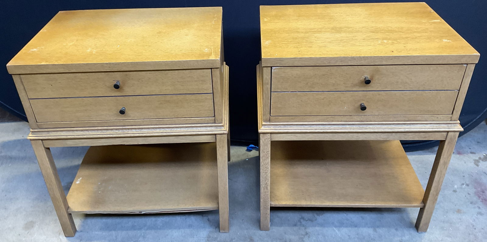 Pair Vintage Wood End Tables w Drawers (1 of 6)
