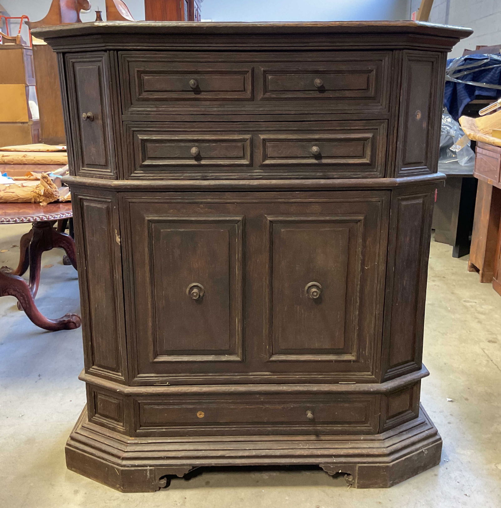 Vintage Dark Wood Chest of Drawers (1 of 9)